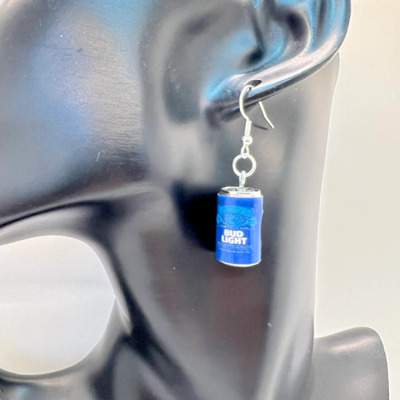 Bud Light Earrings - Beer Can Earrings - Alcohol Drink Earrings - Picture 10 of 10